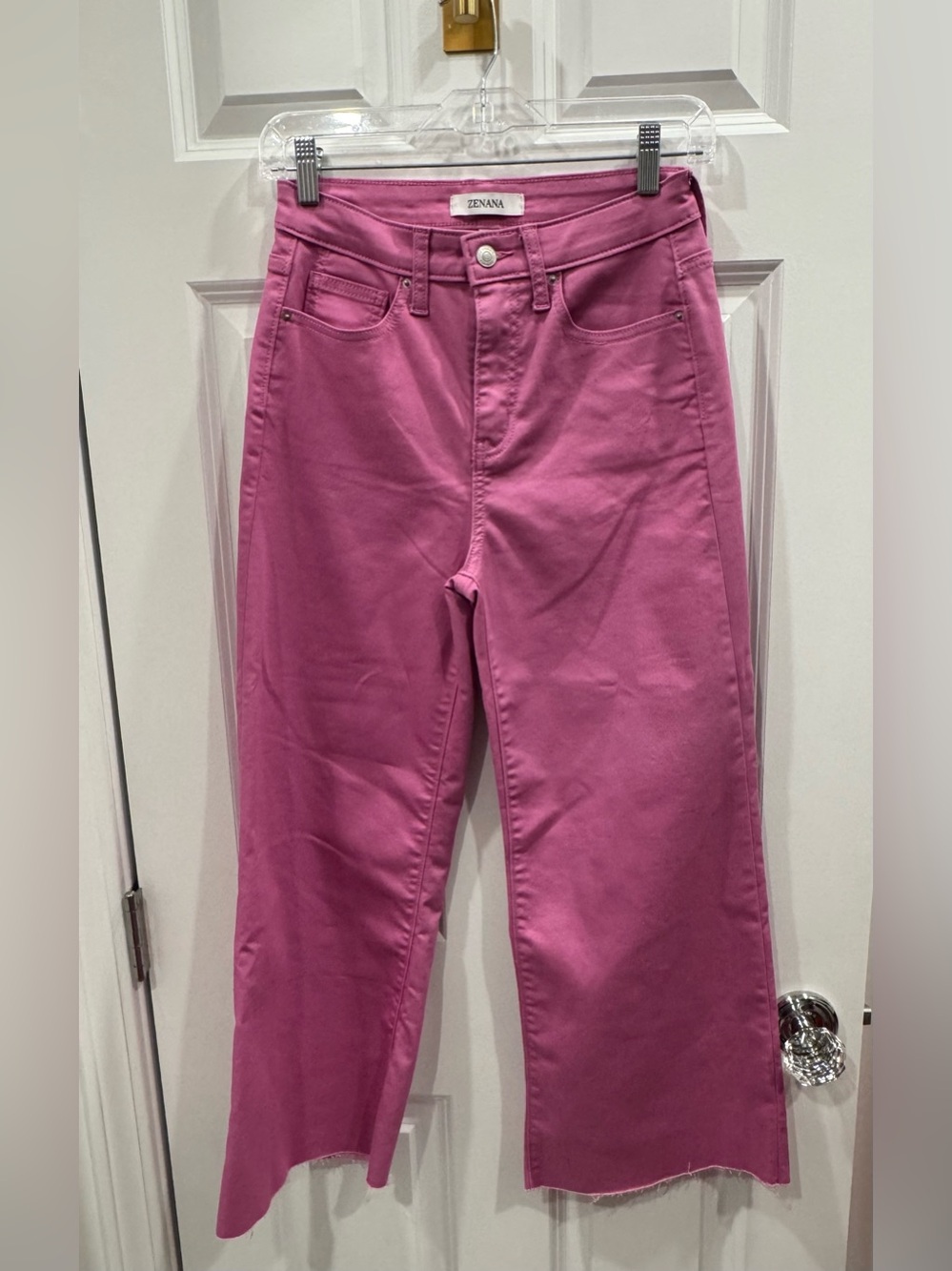 Zenana Outfitters Magenta High-Rise Straight Jeans